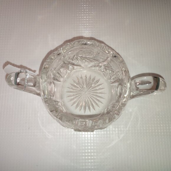 Bohemian Crystal Bowl with Handles Vintage Sugar Candy Jar Star Design boho chic - Picture 5 of 7